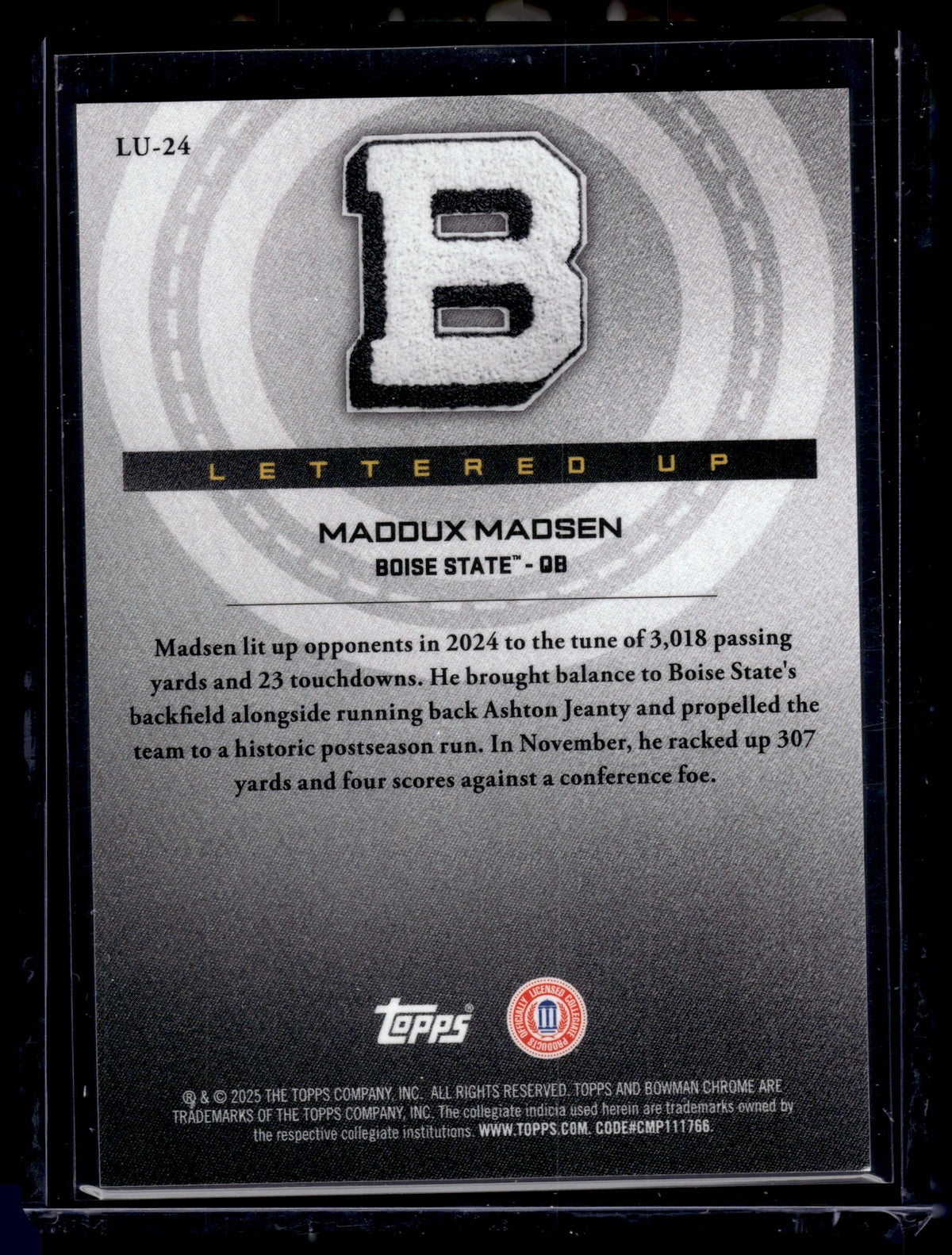 HL-P01 2025 Topps Bowman Chrome U Lettered Up Maddux Madsen #LU-24 Gold /50