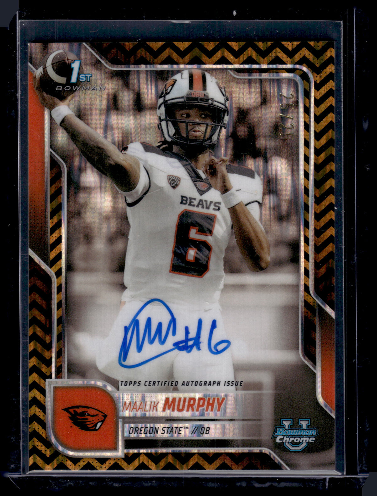 HL-P01 2025 Topps Bowman Maalik Murphy #BCA-MAM Black & Gold Stealth /25 Auto