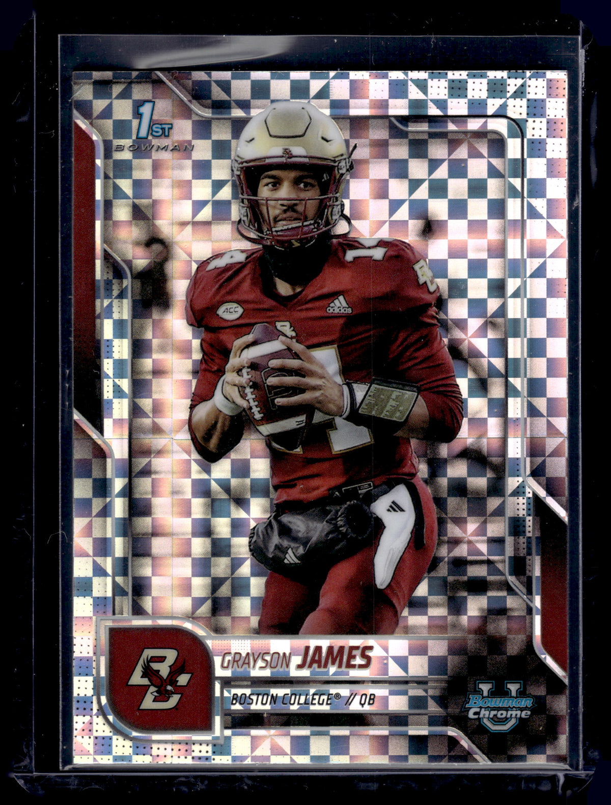 HL-P01 2025 Bowman Chrome University Grayson James #75 X-Fractor 1st Refractor