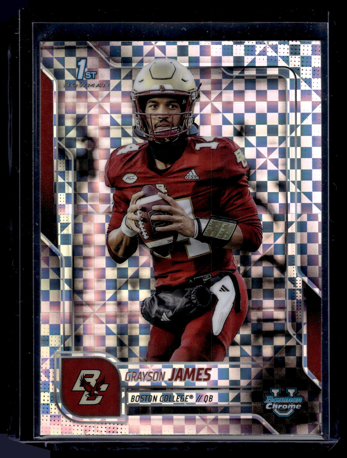 HL-P01 2025 Bowman Chrome University Grayson James #75 X-Fractor 1st Bowman