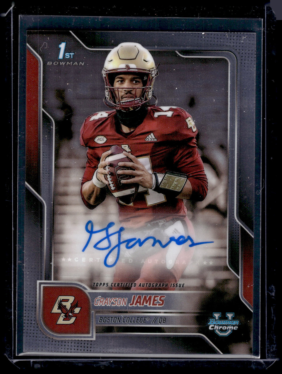 HL-P01 2025 Bowman U Chrome Football Grayson James #BCA-GJ Prospect Auto 1st