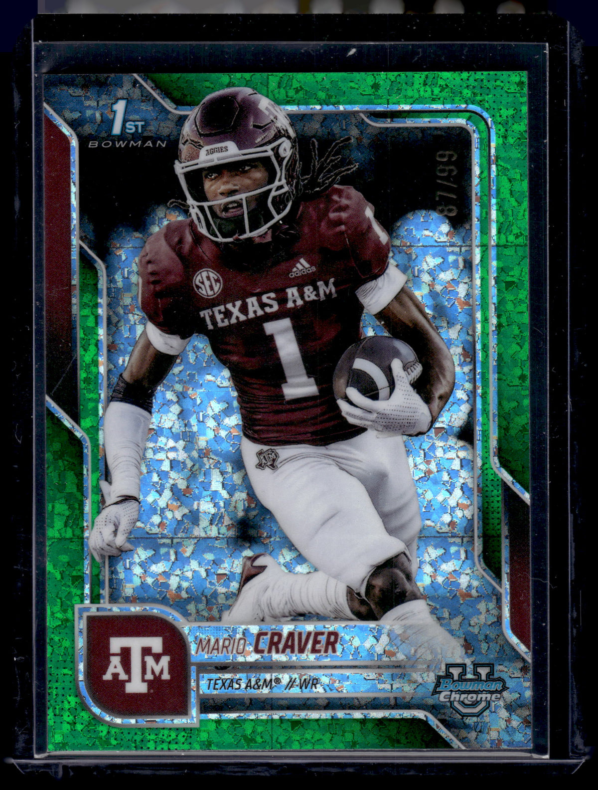 HL-P01 2025 Bowman Chrome U Mario Craver #165 Green Mini-Diamond /99 1st Bowman