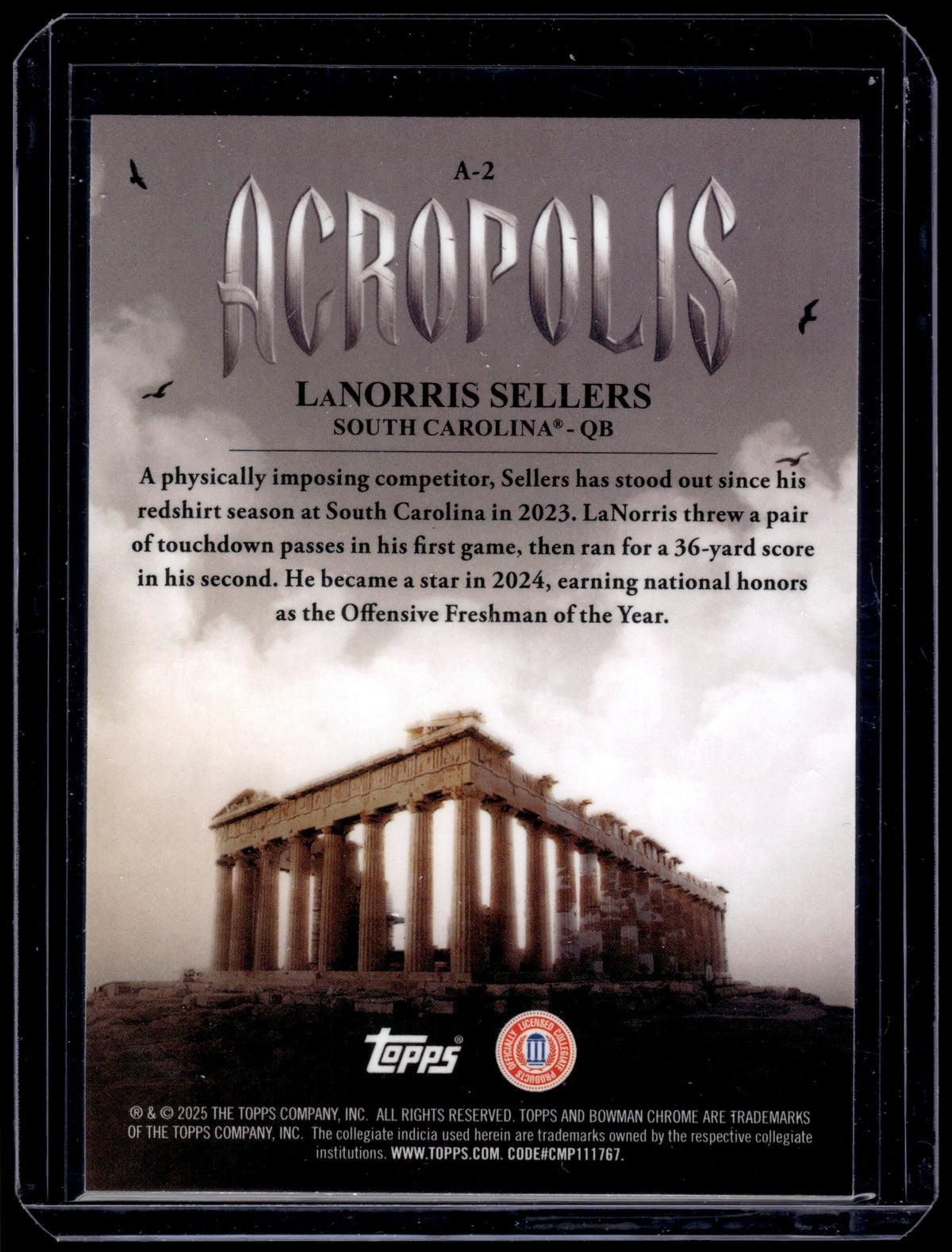 HL-P01 2025 Topps Bowman U Chrome Acropolis LaNorris Sellers #A-2 Blue /150