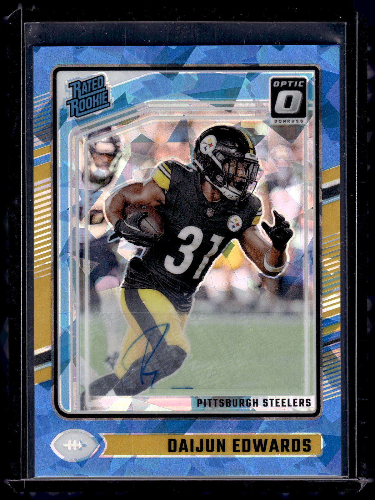 HL-P02 2024 Panini Donruss Optic Daijun Edwards #223 Blue Cracked Ice /15 Auto