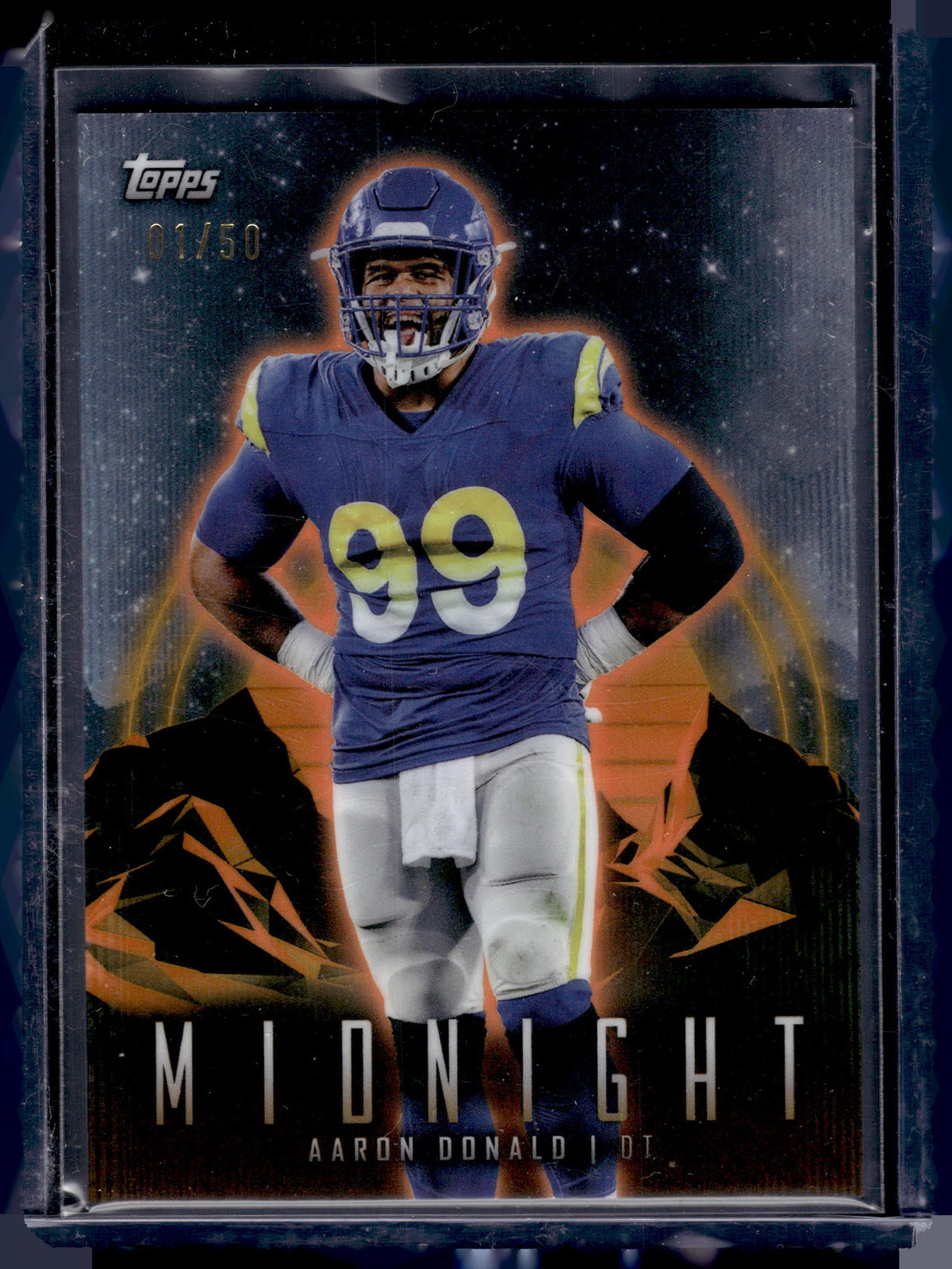 HL-P02 2024 Topps Midnight Aaron Donald #55 Orange Refractor /50
