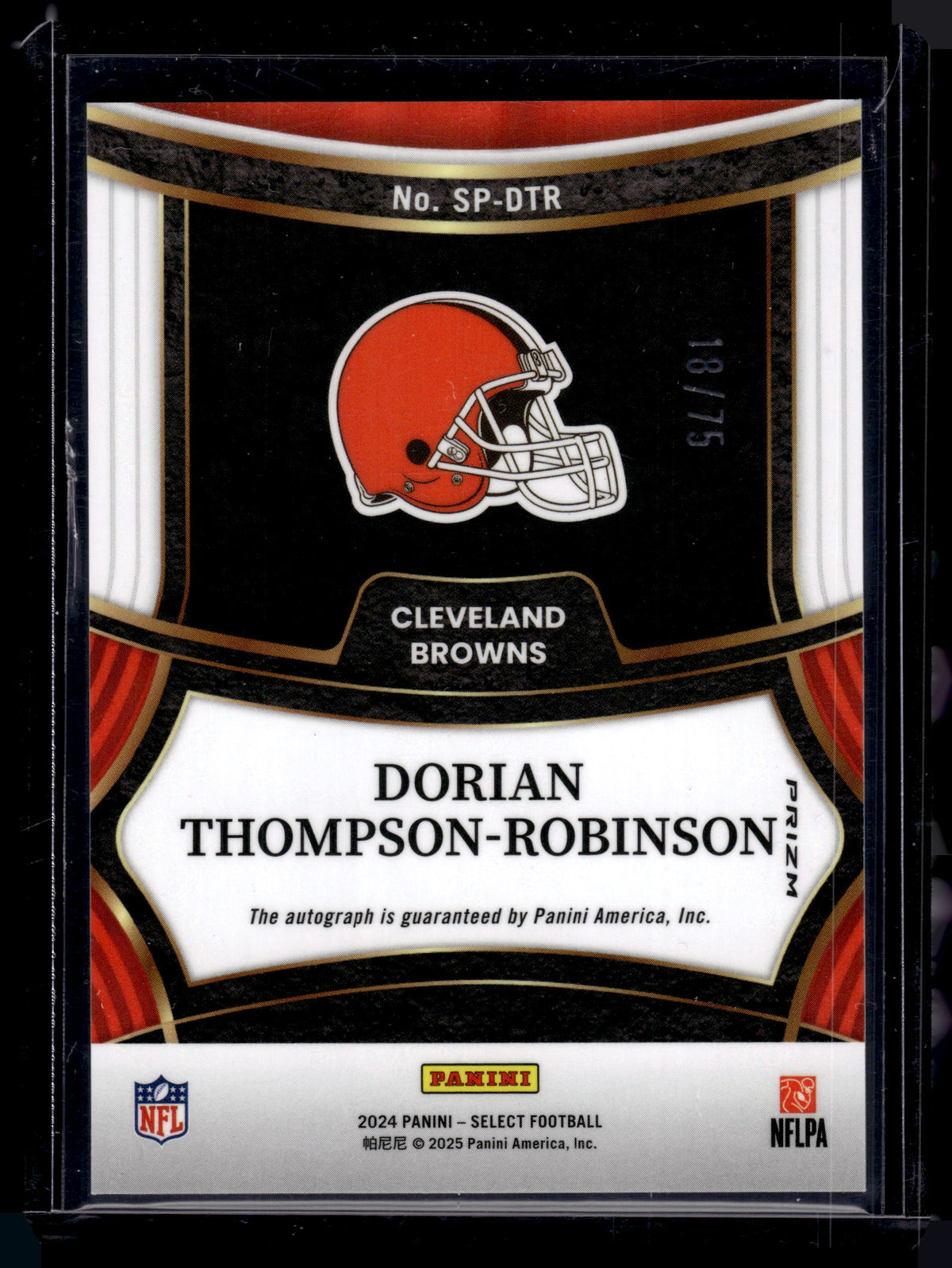 HL-P02 2024 Panini Select Prizm Dorian Thompson-Robinson #SP-DTR Maroon /75 Auto