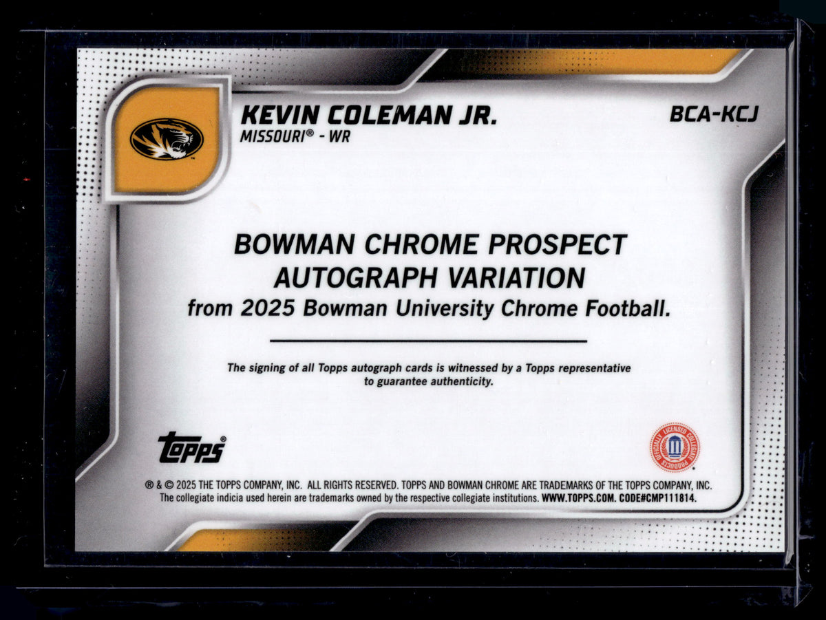 HL-P02 2025 Bowman Chrome U Kevin Coleman Jr. #BCA-KCJ Blue Mini-Diamond /150
