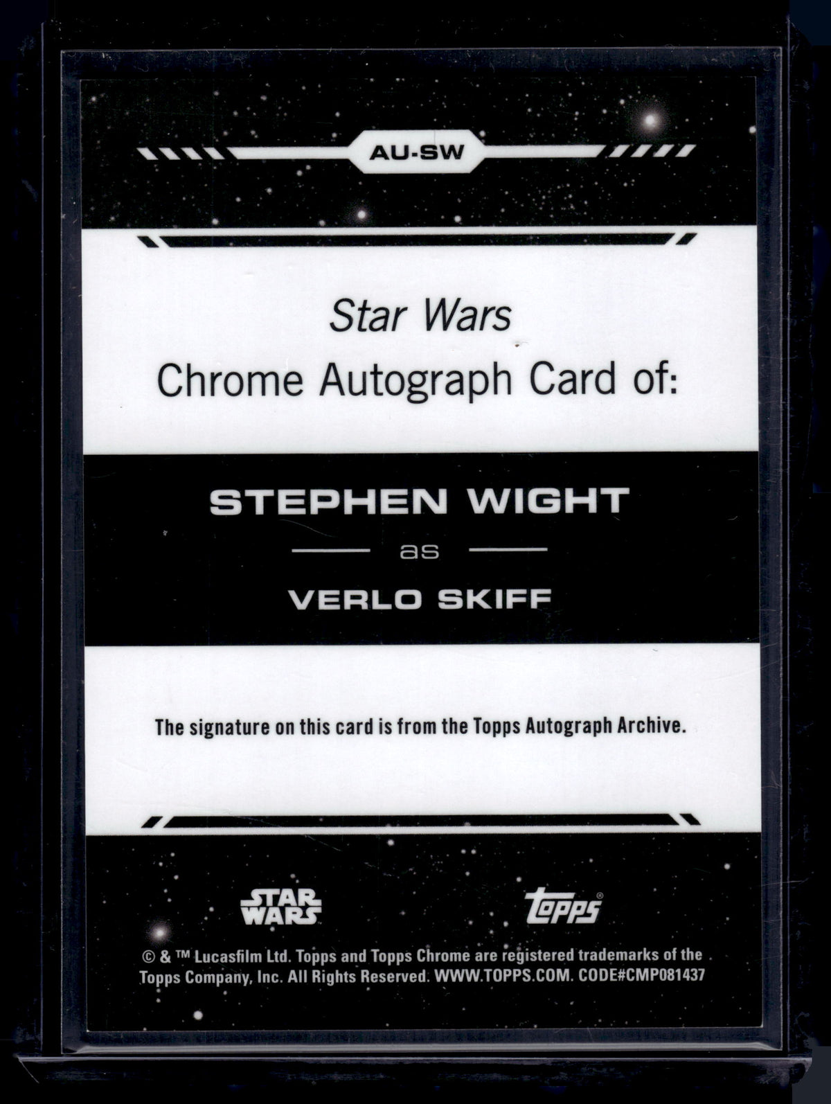 HL-P02 2025 Topps Chrome Star Wars Stephen Wight Verlo Skiff Debut Auto #AU-SW