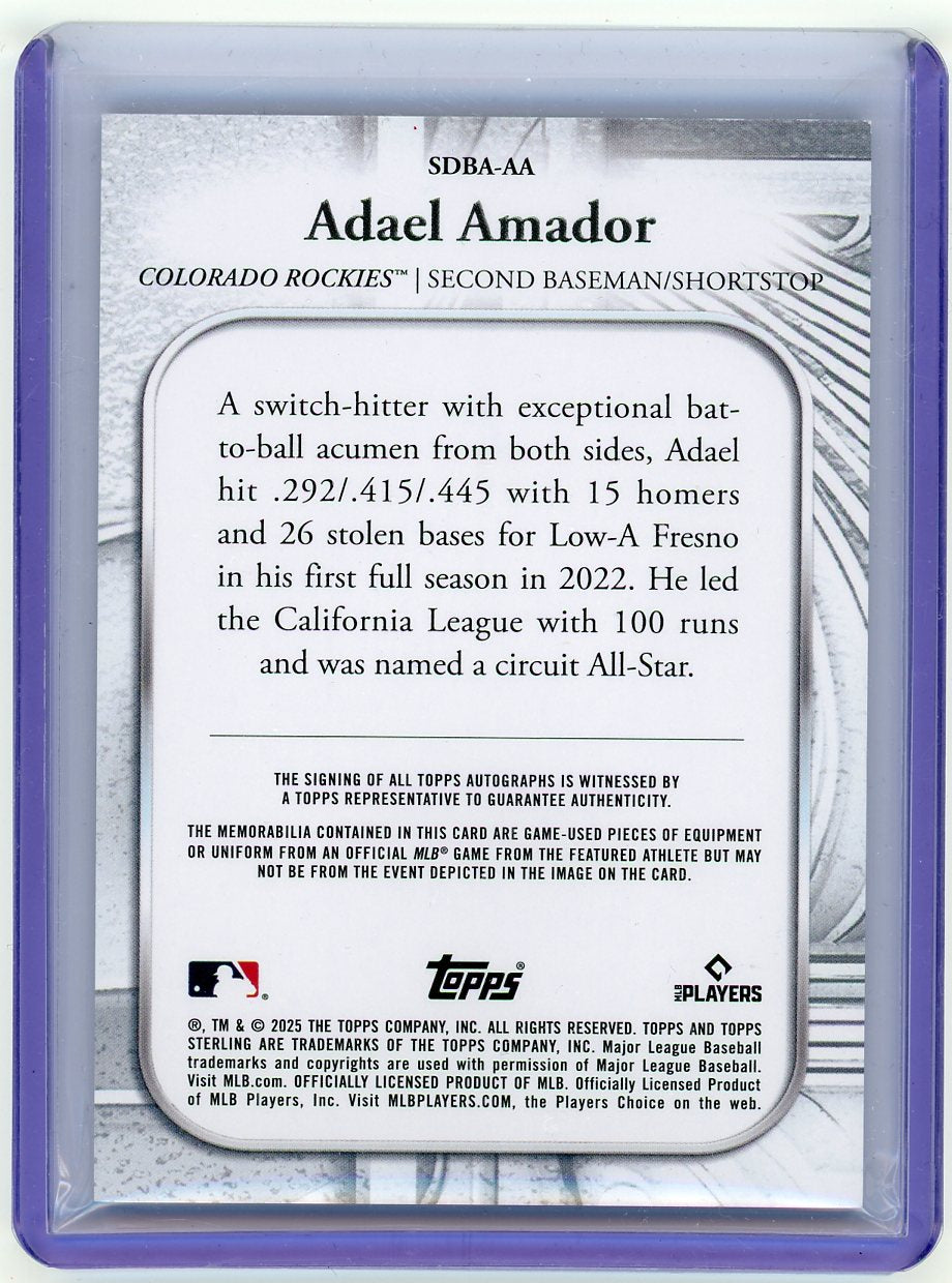 HL-P02 2025 Topps Sterling Adael Amador #SDBA-AA /25 Auto Game-Used RC