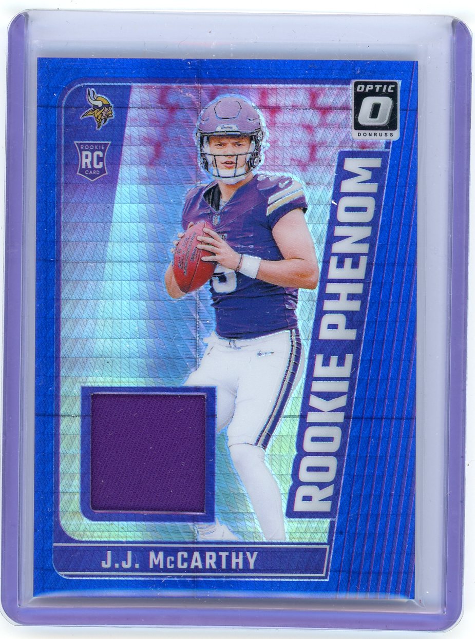 HL-P02 2024 Panini Donruss Optic Rookie Phenom J.J. McCarthy #RPB-JMY Blue RC