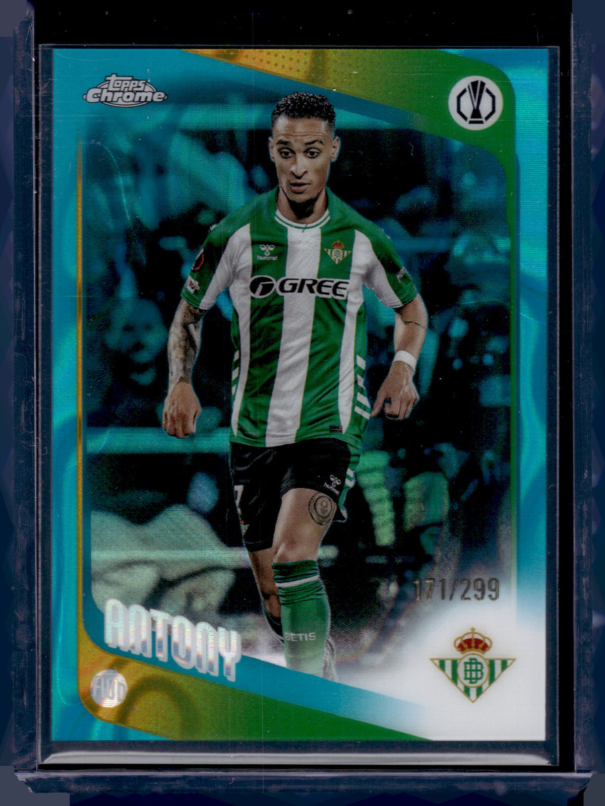 HL-INV 2026 Topps Chrome UEFA Club Competitions Antony #13 Aqua Lava /299