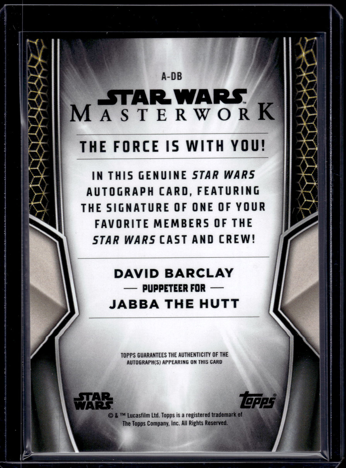 HL-INV 2025 Topps Star Wars Masterwork David Barclay Autograph #A-DB