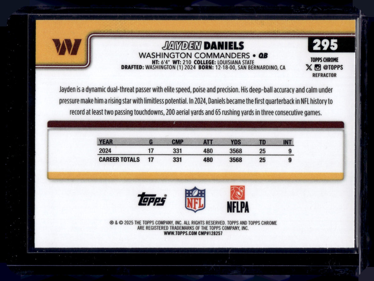 HL-INV 2025 Topps Chrome Jayden Daniels #295 Refractor