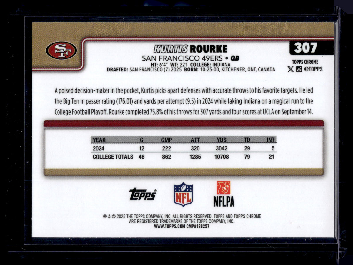 HL-INV 2025 Topps Chrome Kurtis Rourke #307 Prism Refractor RC