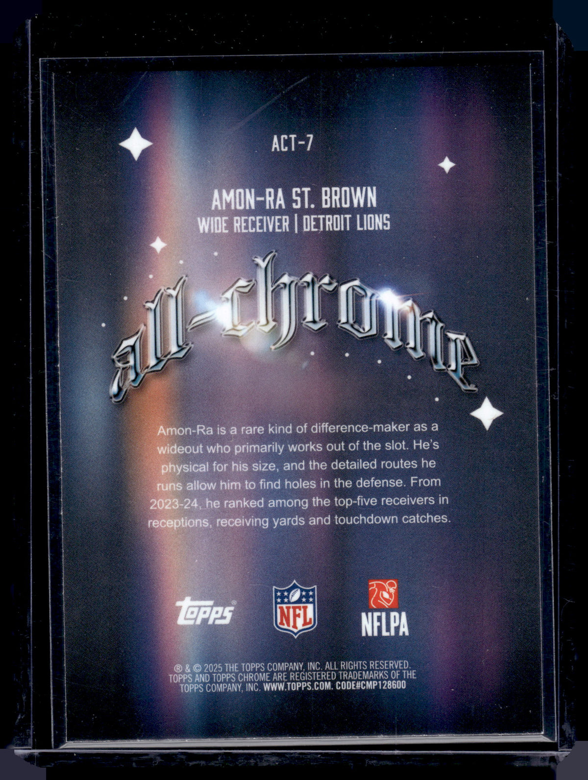 HL-INV 2025 Topps Chrome All-Etch Amon-Ra St. Brown #ACT-7 Gold Refractor /275