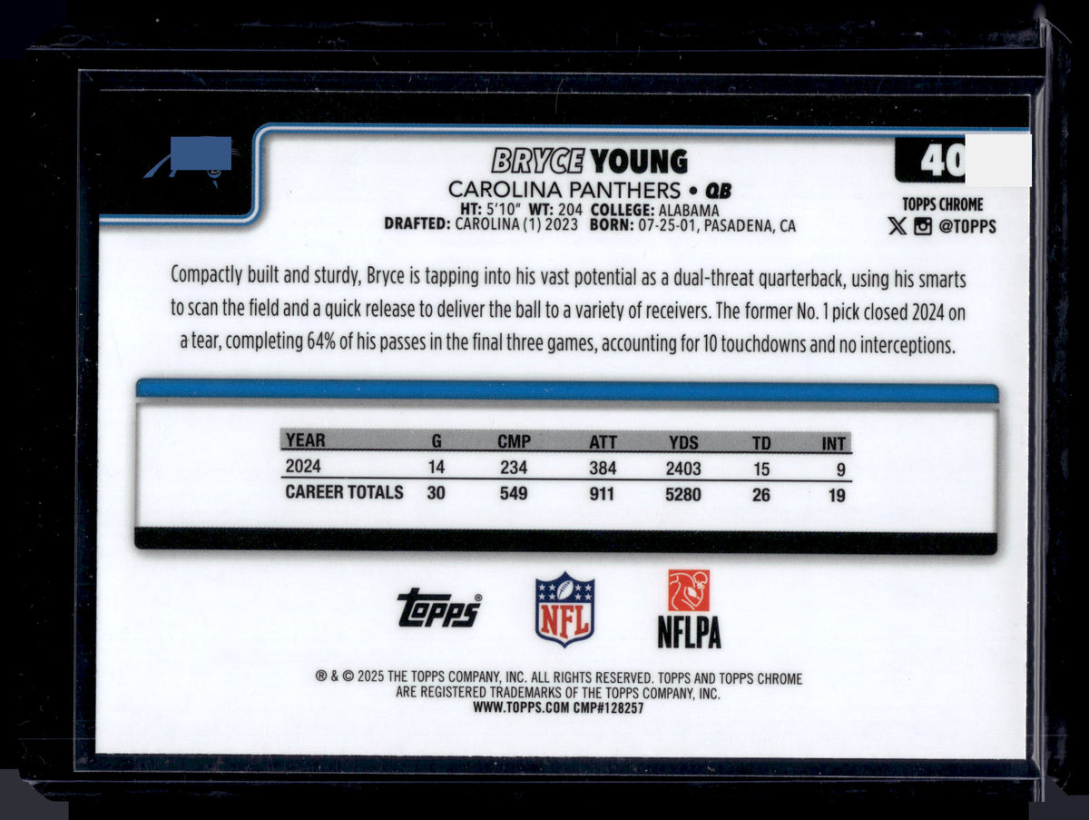 HL-INV 2025 Topps Chrome Bryce Young #40 Prism