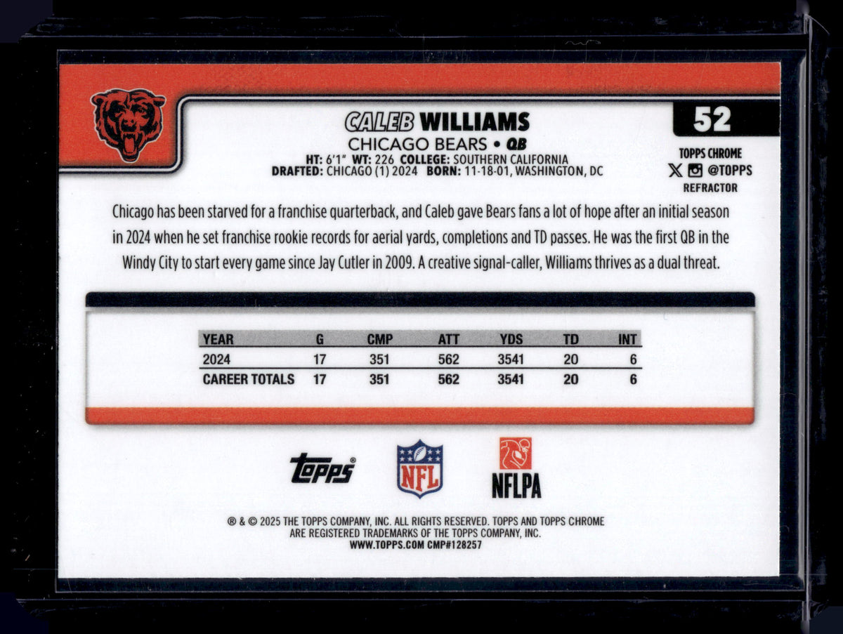 HL-INV 2025 Topps Chrome Caleb Williams #52 Refractor