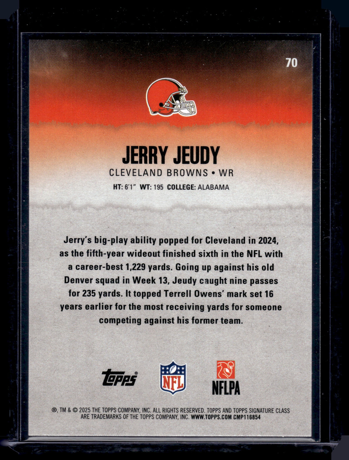 HL-INV 2025 Topps Composite Signature Class Jerry Jeudy #70 Pink /250