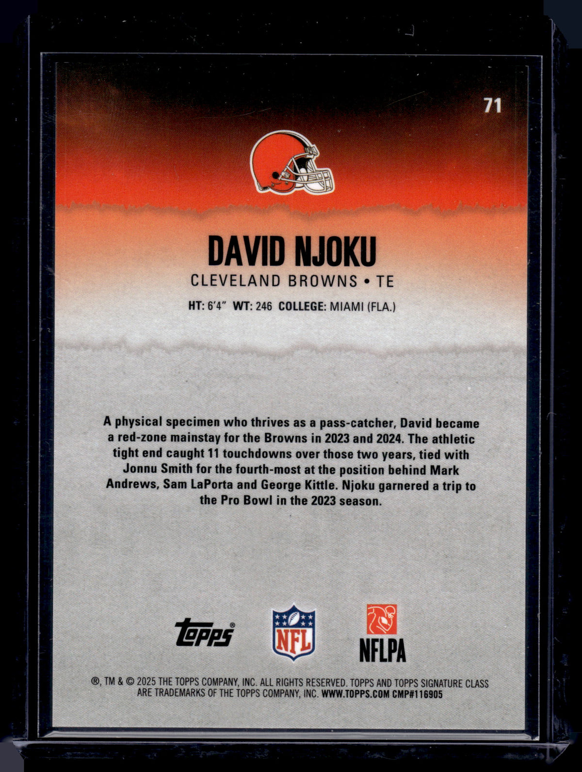 HL-INV 2025 Topps Composite David Njoku #71 /275