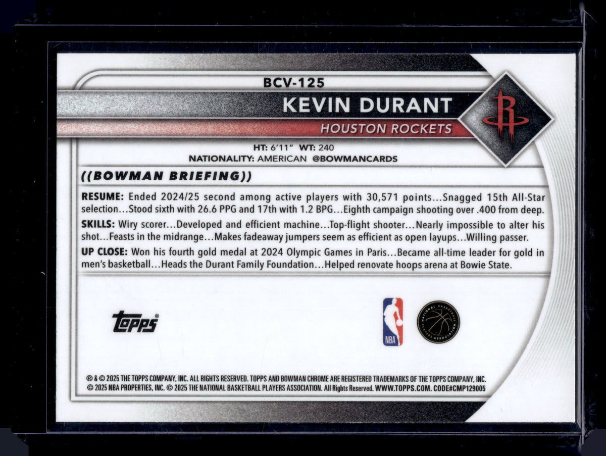 HL-INV 2025 Topps Bowman Chrome Kevin Durant #BCV-125 Reptilian Refractor