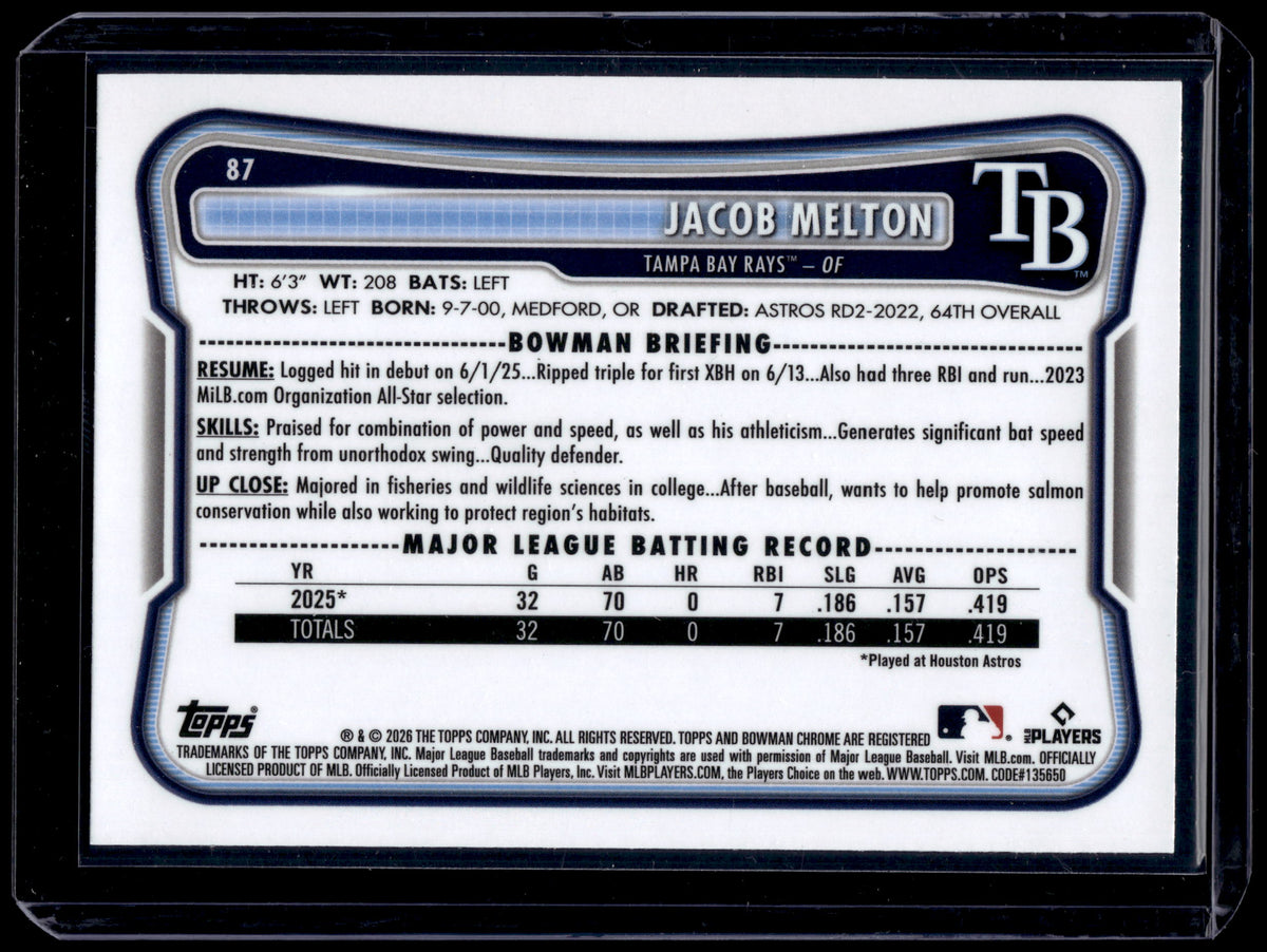 HL-INV 2026 Bowman Chrome Jacob Melton #87 Refractor RC