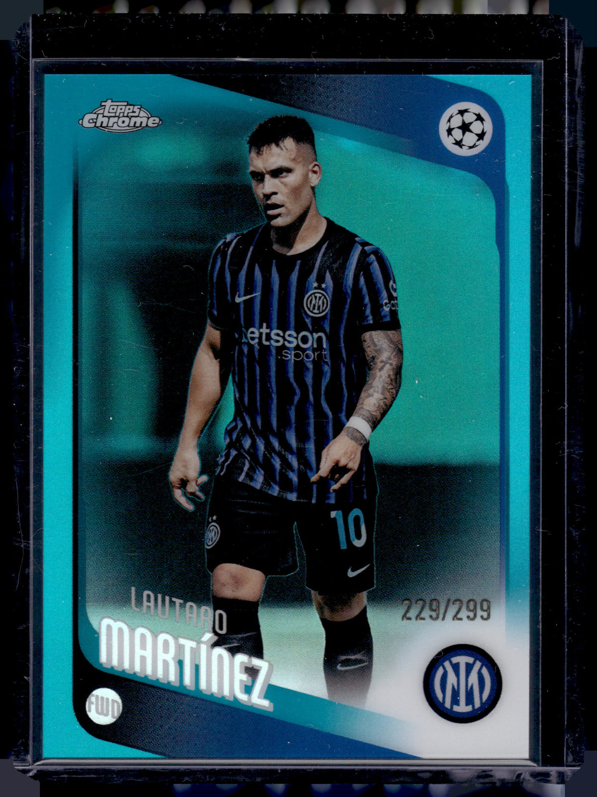HL-INV 2026 Topps Chrome UEFA Champions League Lautaro Martínez #156 Teal /299