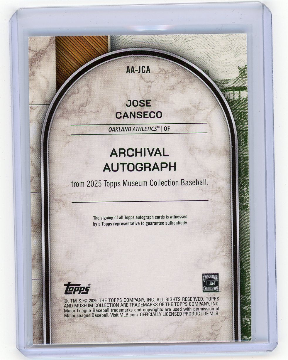 HL-P01 2025 Topps Museum Collection Jose Canseco #AA-JCA /199 Auto