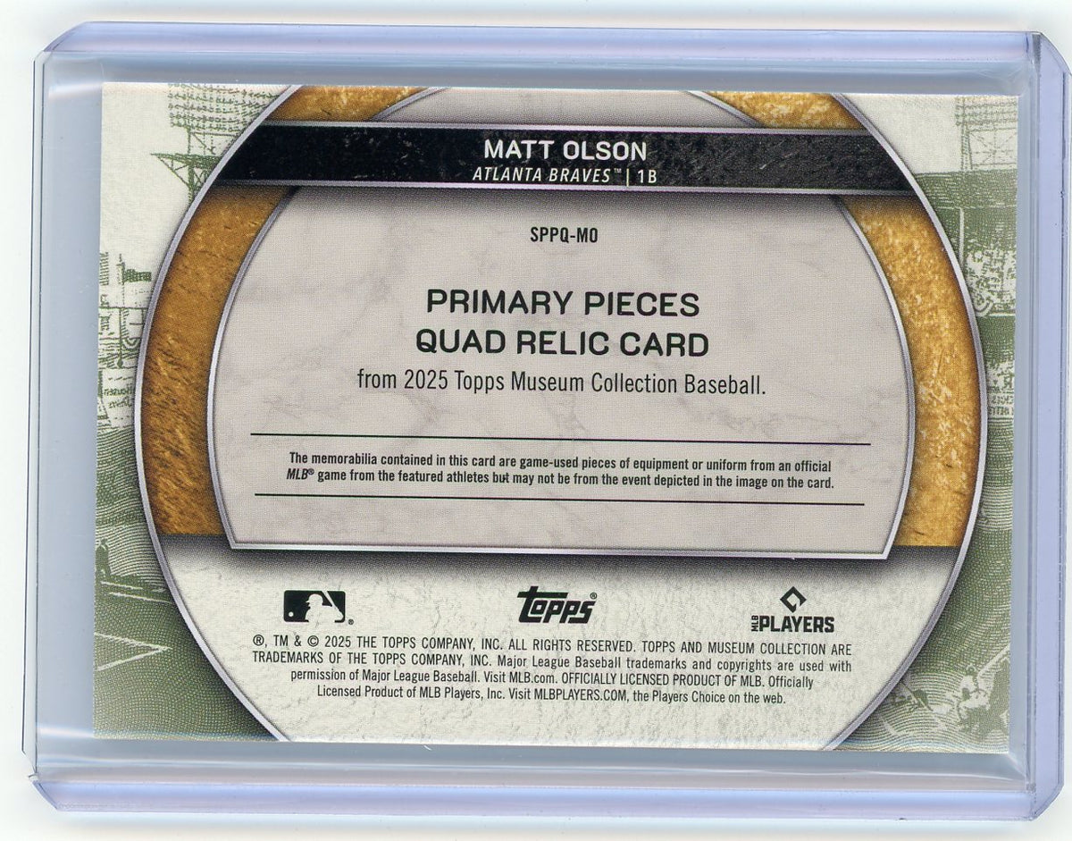HL-P01 2025 Topps Museum Primary Pieces Matt Olson #SPPQ-MO Gold /49 Quad Relic