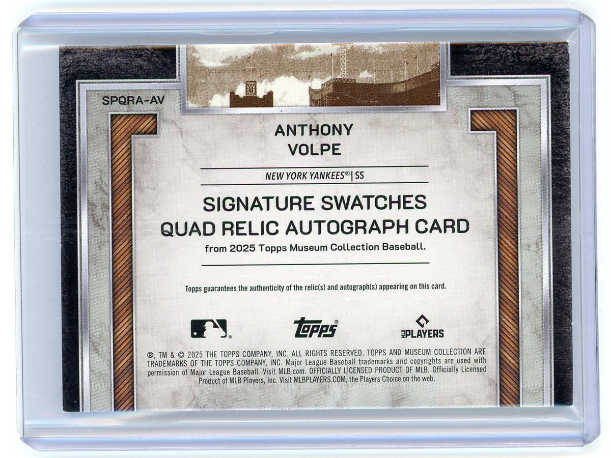 HL-P01 2025 Topps Museum Anthony Volpe #SPQRA-AV Sapphire /25 Auto Quad Relic