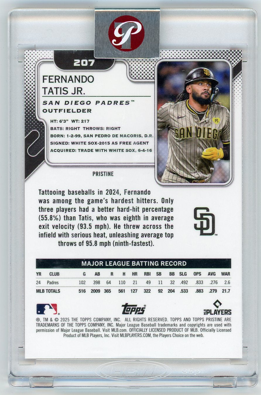 HL-P01 2025 Topps Pristine Fernando Tatis Jr. #207 Orange Refractor /25