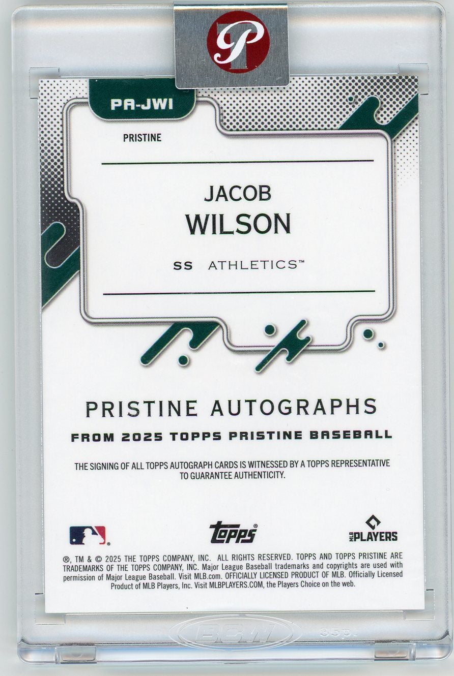 HL-P01 2025 Topps Pristine Jacob Wilson #PA-JWI Gold /50 Auto RC