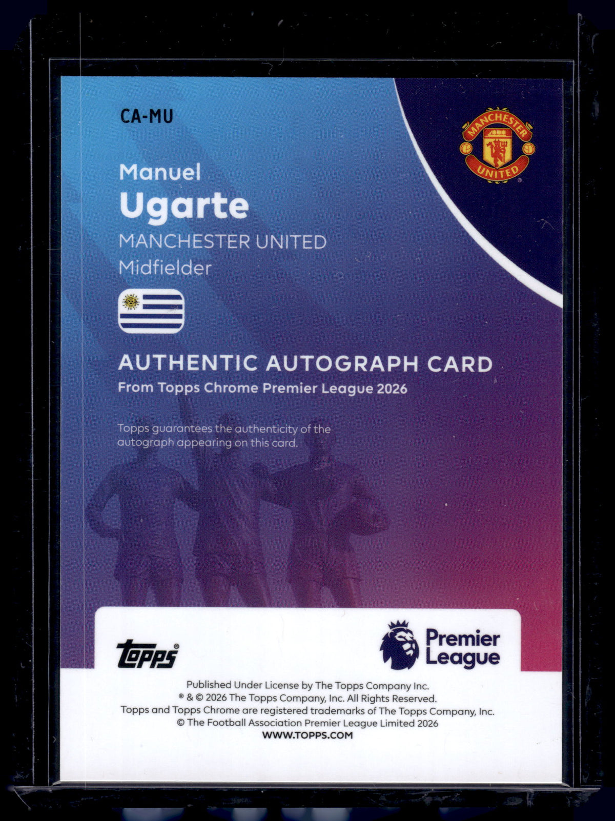 HL-P01 2026 Topps Premier League Manuel Ugarte #CA-MU Green Refractor /99 Auto