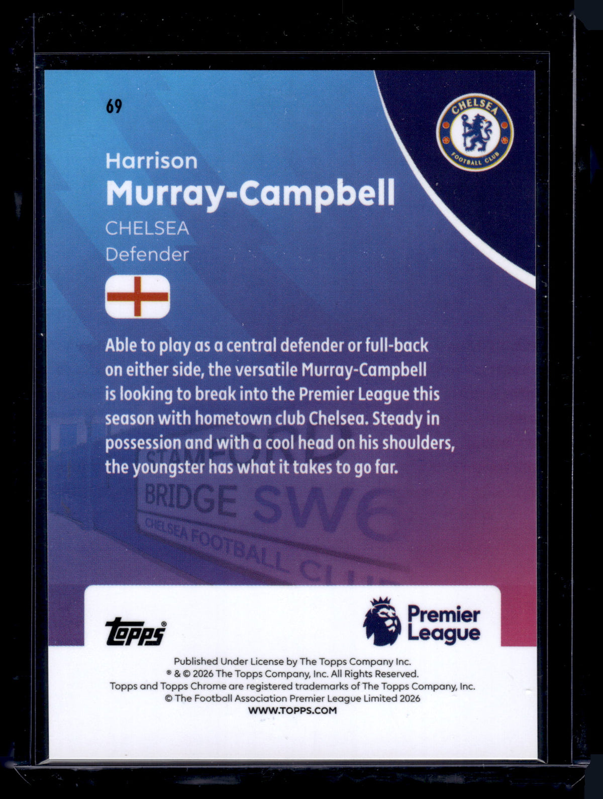HL-P01 2025-26 Topps Chrome PL Harrison Murray-Campbell #69 Pink /250 RC