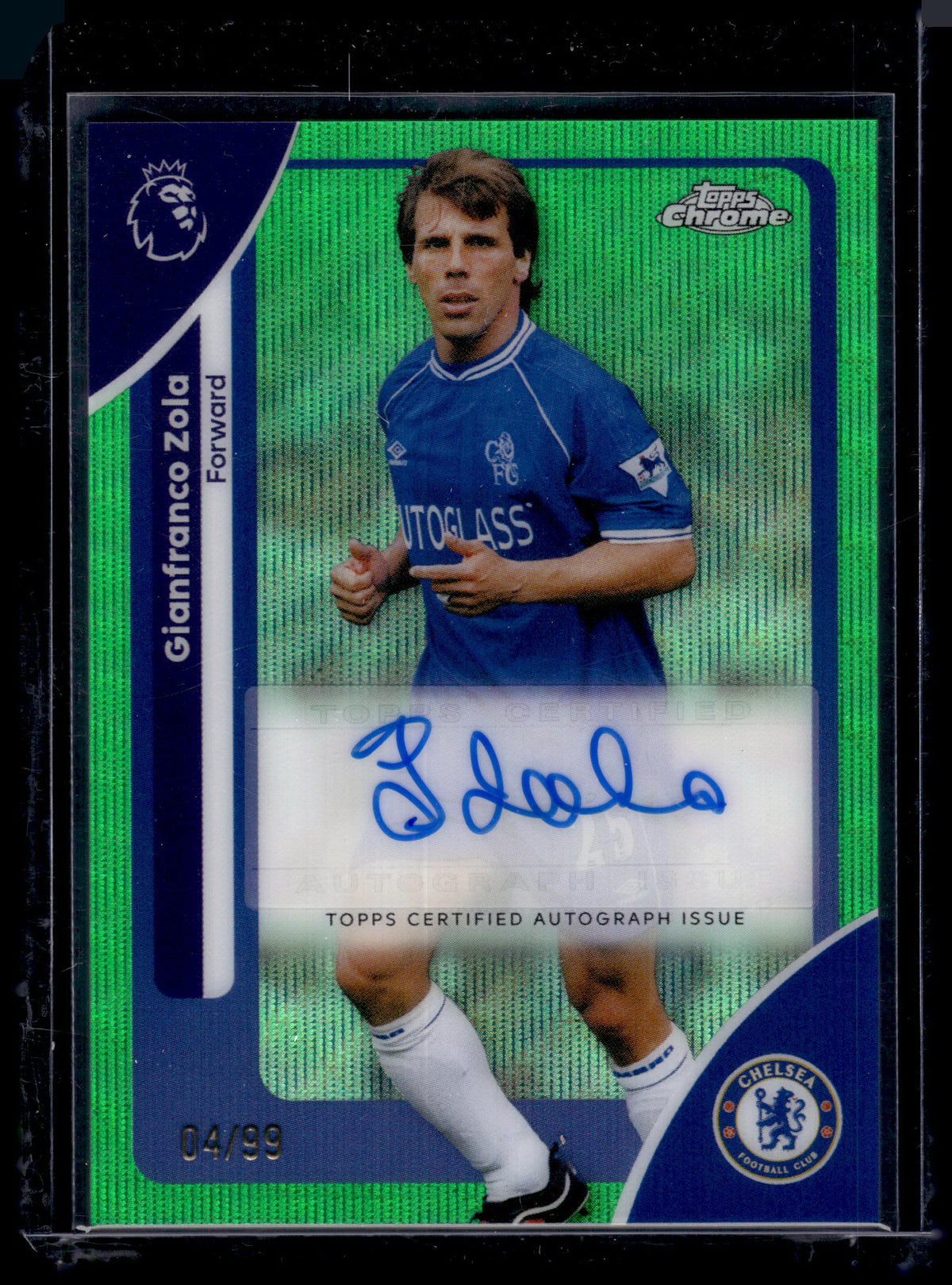 HL-P01 2026 Topps Chrome Premier Gianfranco Zola #CA-GZ Green Wave /99 Auto