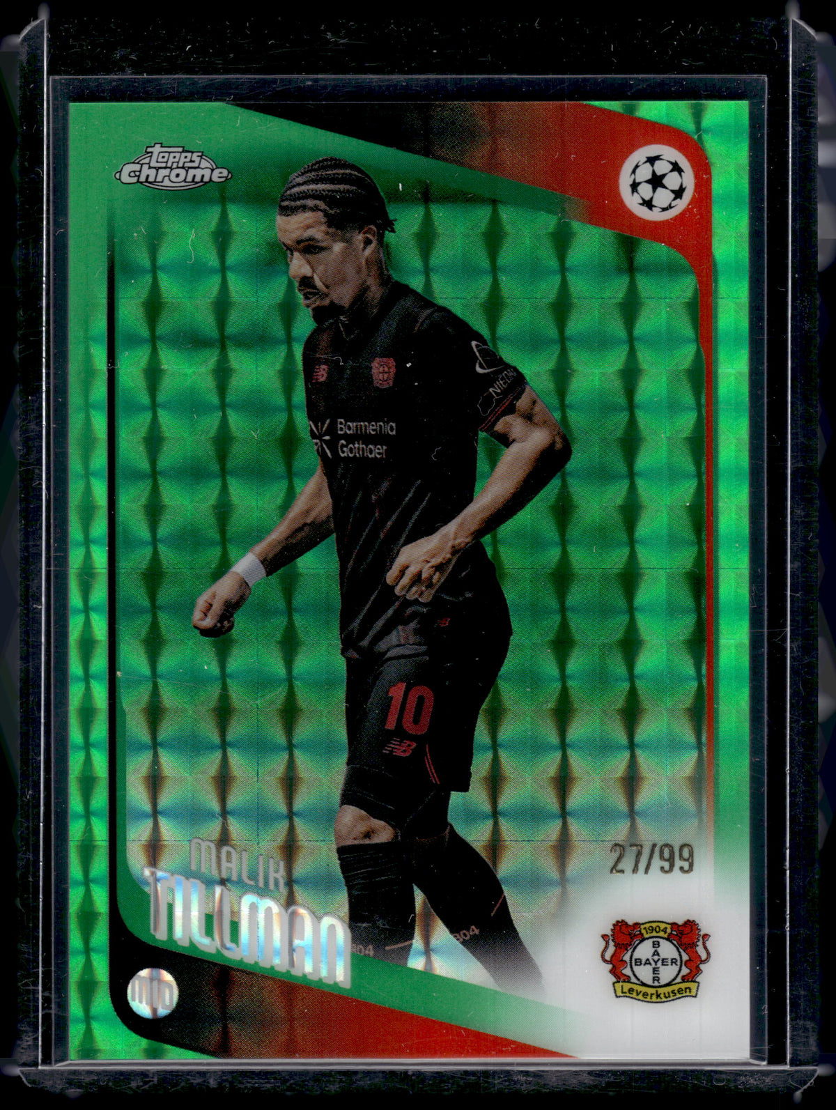HL-P01 2025-26 Topps Chrome UEFA CL Malik Tillman #24 Green Geometric /99