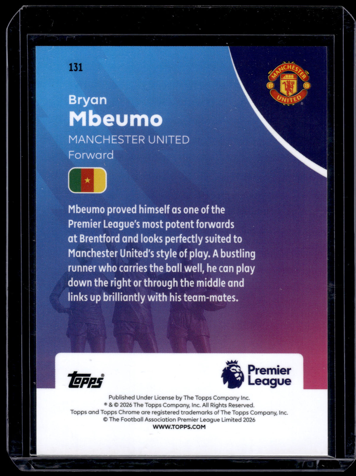 HL-P01 2025-26 Topps Chrome Premier League Bryan Mbeumo #131 Orange /25