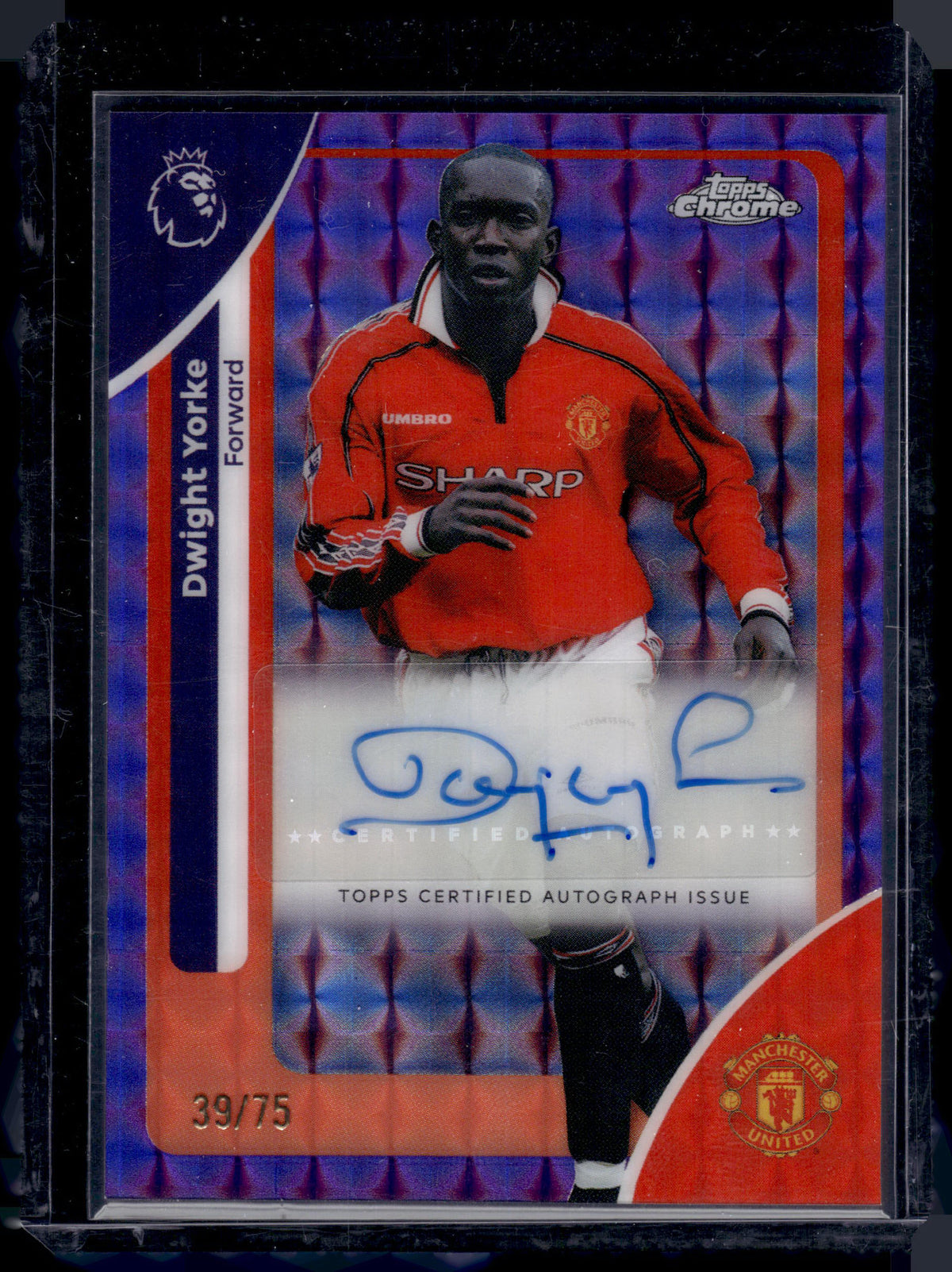 HL-P01 2026 Topps Chrome Premier Dwight Yorke #CA-DY Purple Geometric /75 Auto