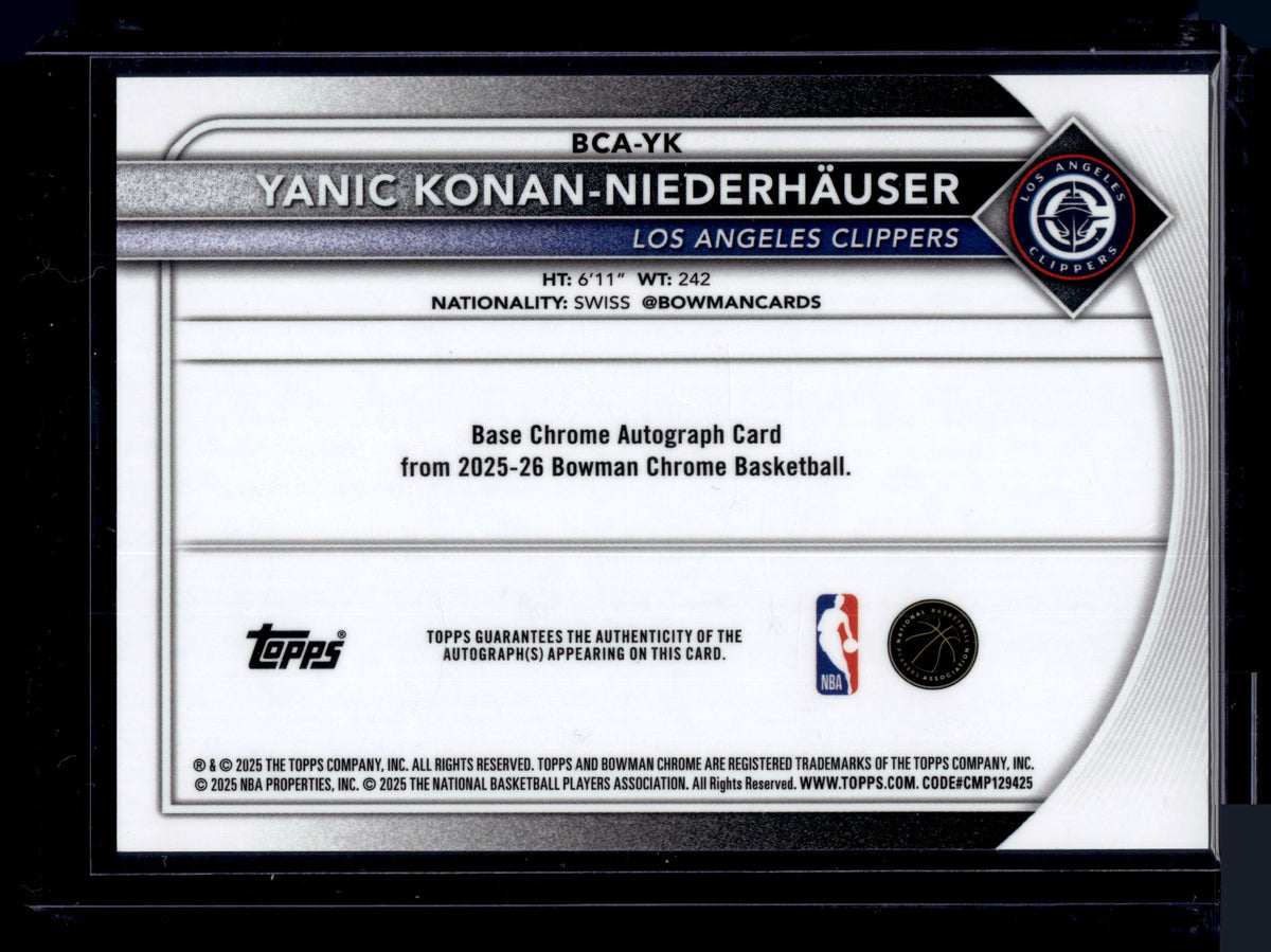 HL-P01 2025 Bowman Chrome Yanic Konan-Niederhauser #BCA-YK Geometric Auto RC