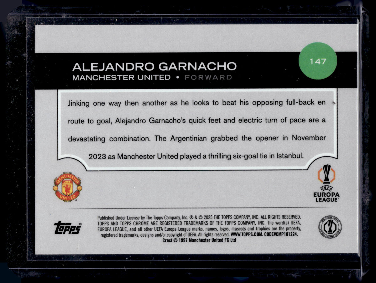 HL-P05 2025 Topps Chrome UEFA Alejandro Garnacho #147 Pink Refractor /250