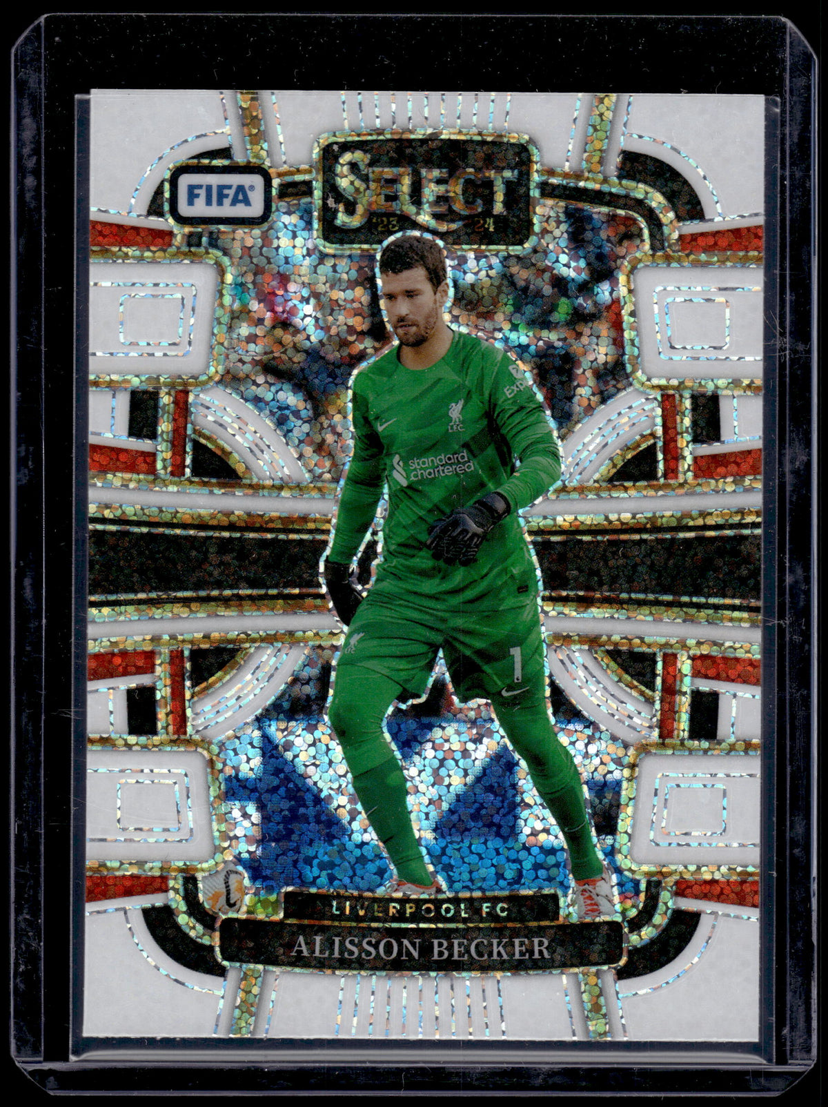 2024 Panini Select FIFA Terrace Prizm Alisson Becker #10 White Sparkle