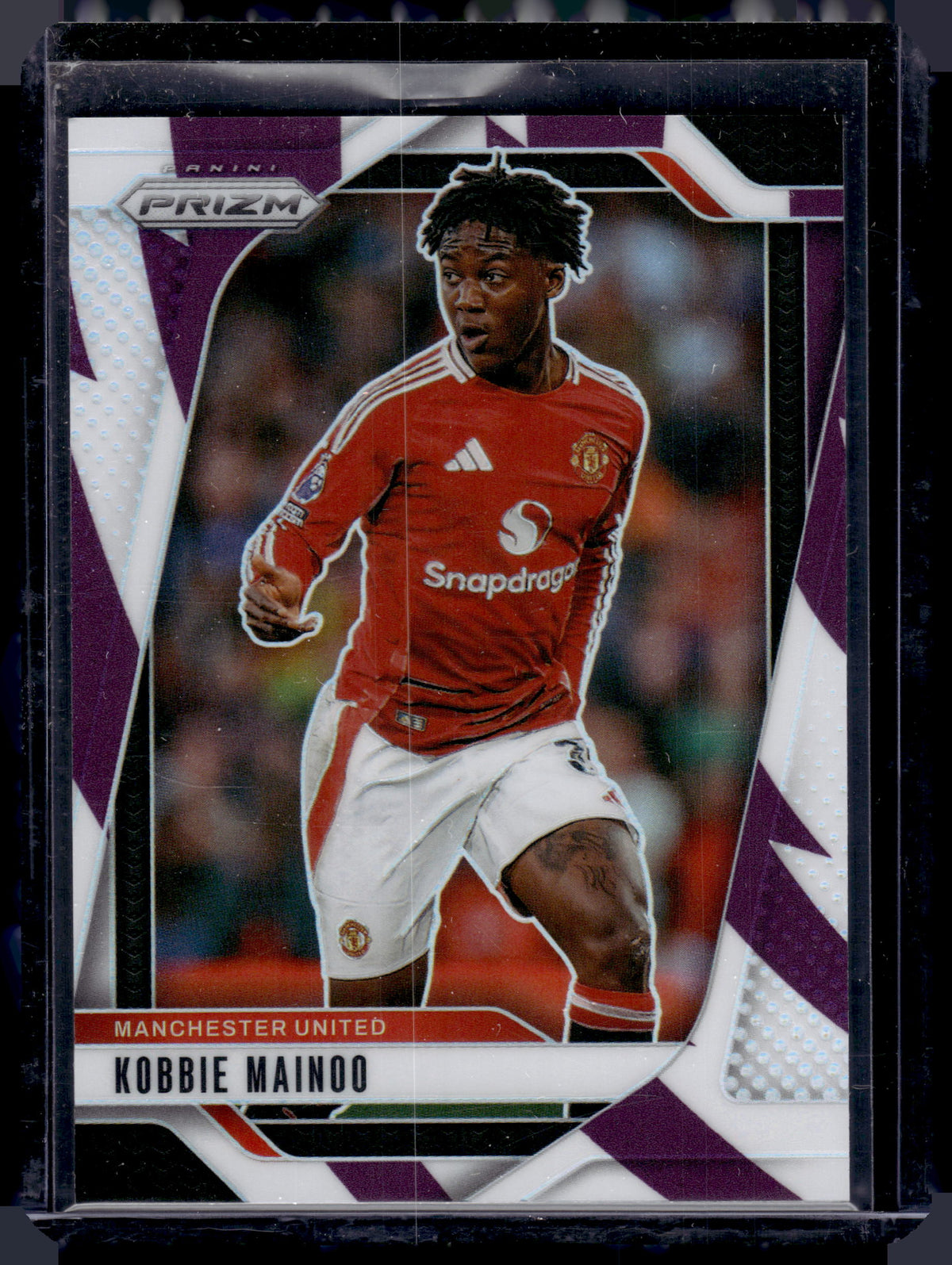 HL-P05 2025 Panini Prizm Premier League Kobbie Mainoo #124 Purple White /92
