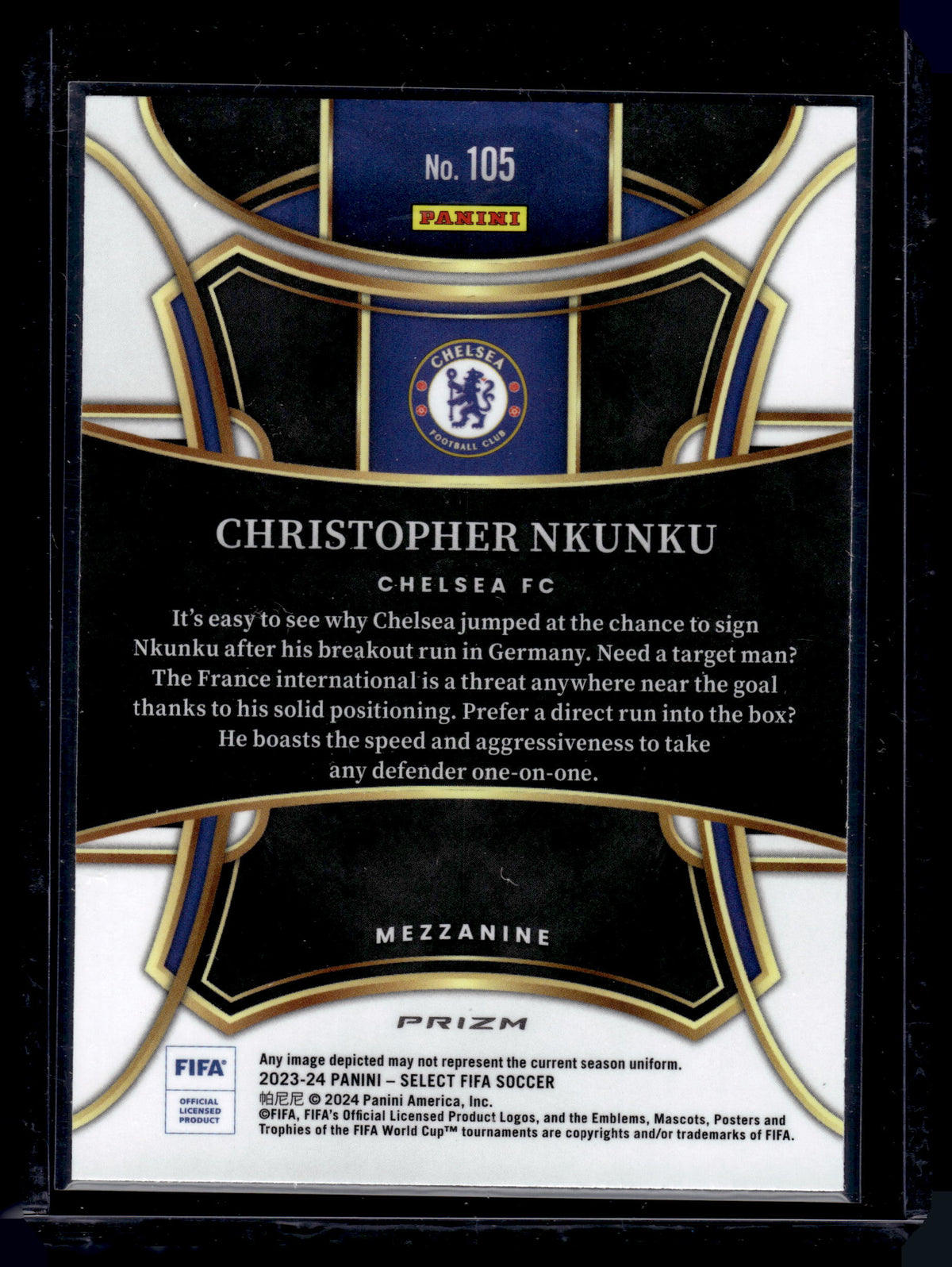 2024 Panini Select FIFA Mezzanine Christopher Nkunku #105 White Sparkle