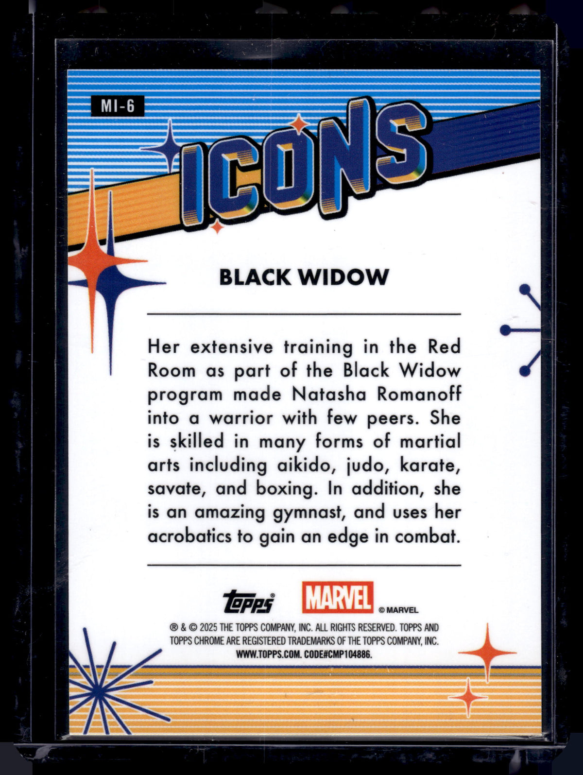 2025 Topps Chrome Marvel Icons Black Widow Insert #MI-6 Refractor
