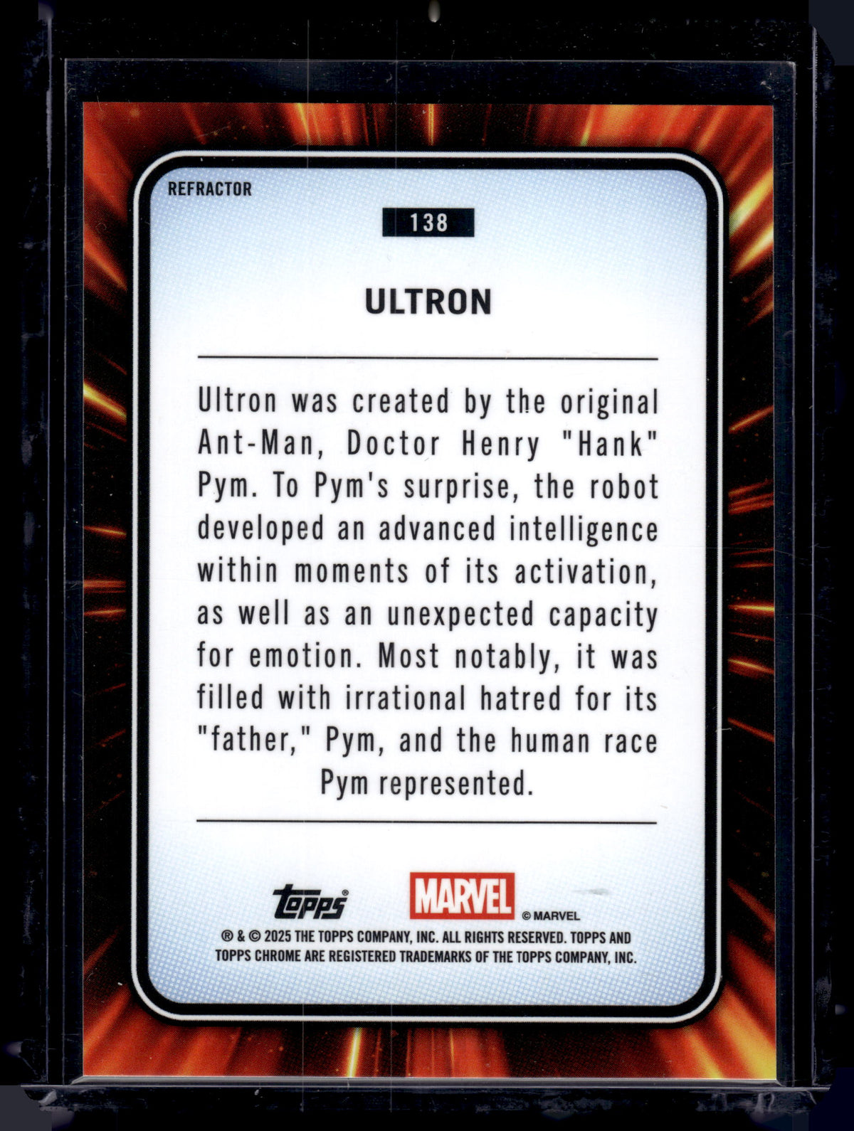 2025 Topps Chrome Marvel Ultron #138 Refractor