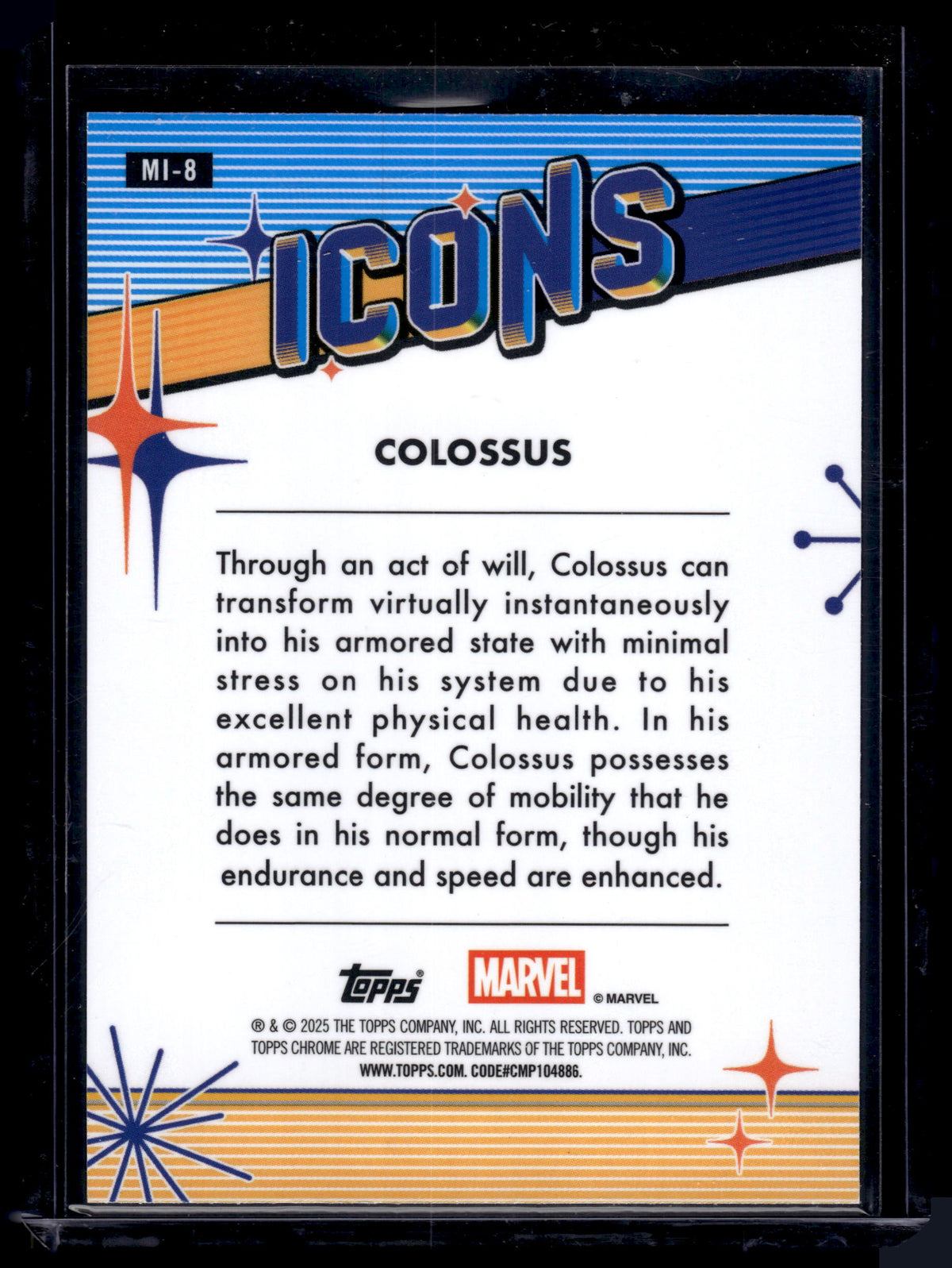 2025 Topps Chrome Marvel Icons Colossus Insert #MI-8 Refractor
