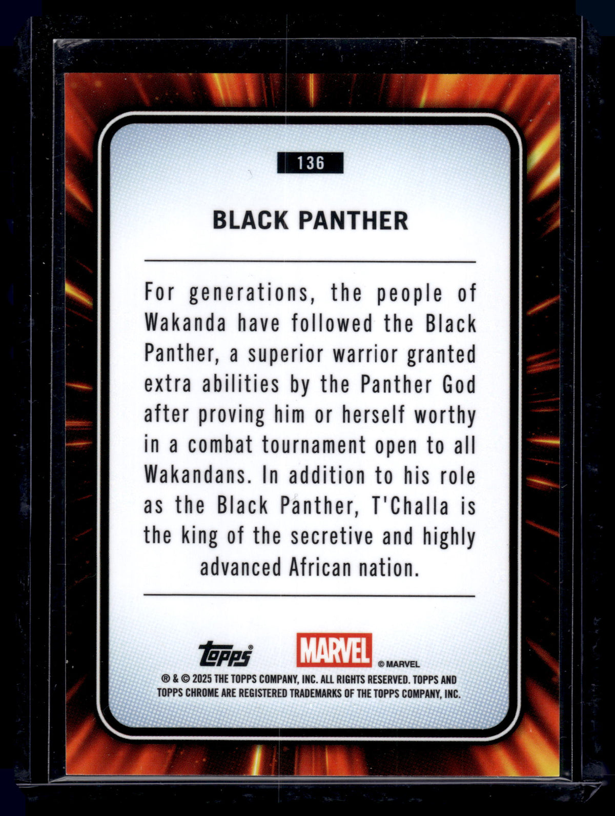 HL-P05 2025 Topps Chrome Marvel Black Panther #136 Blue Sapphire Refractor