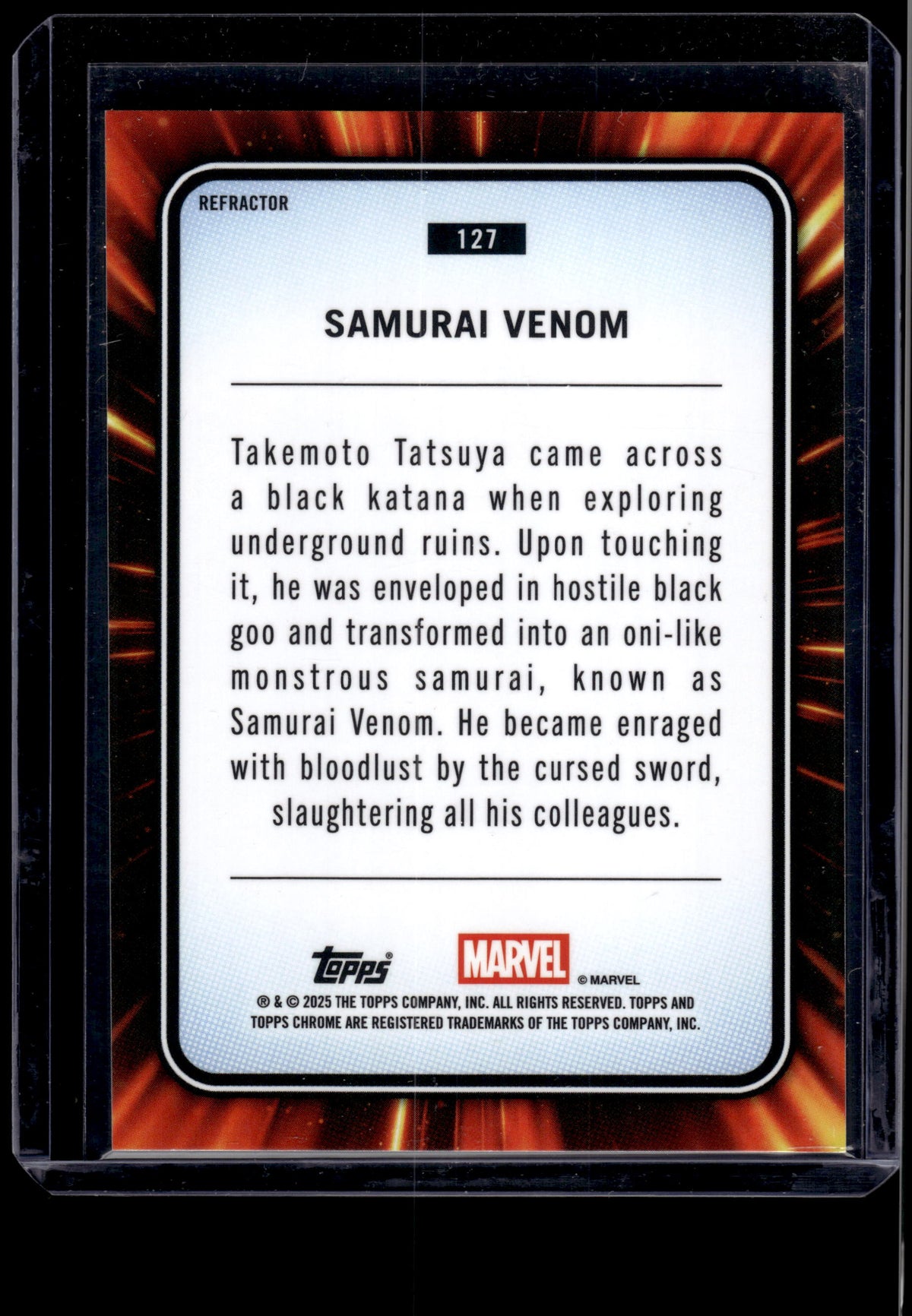 2025 Topps Chrome Marvel Samurai Venom 1st Appearance #127 Refractor