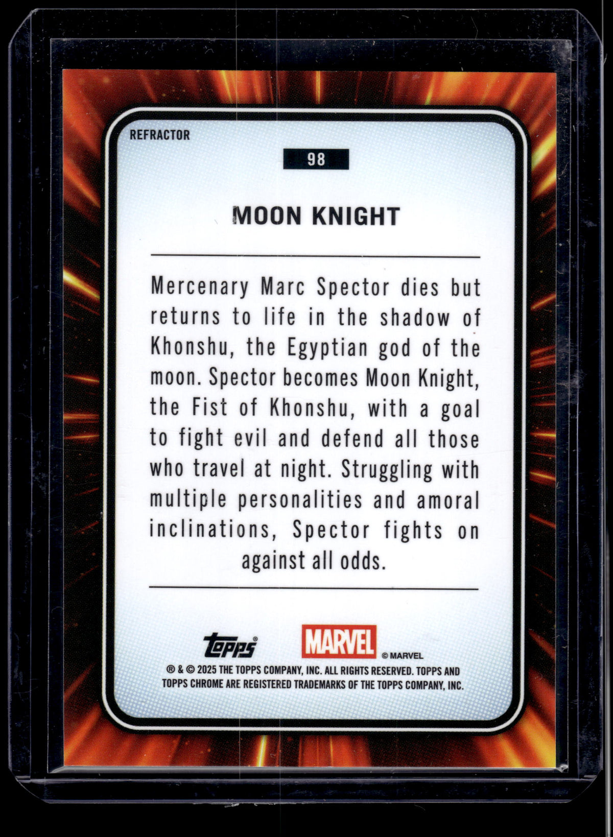 2025 Topps Chrome Marvel Moon Knight #98 Refractor