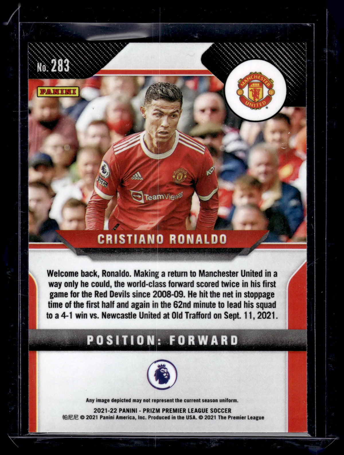 HL-P05 2021-22 Panini Prizm Premier League Soccer Cristiano Ronaldo #283