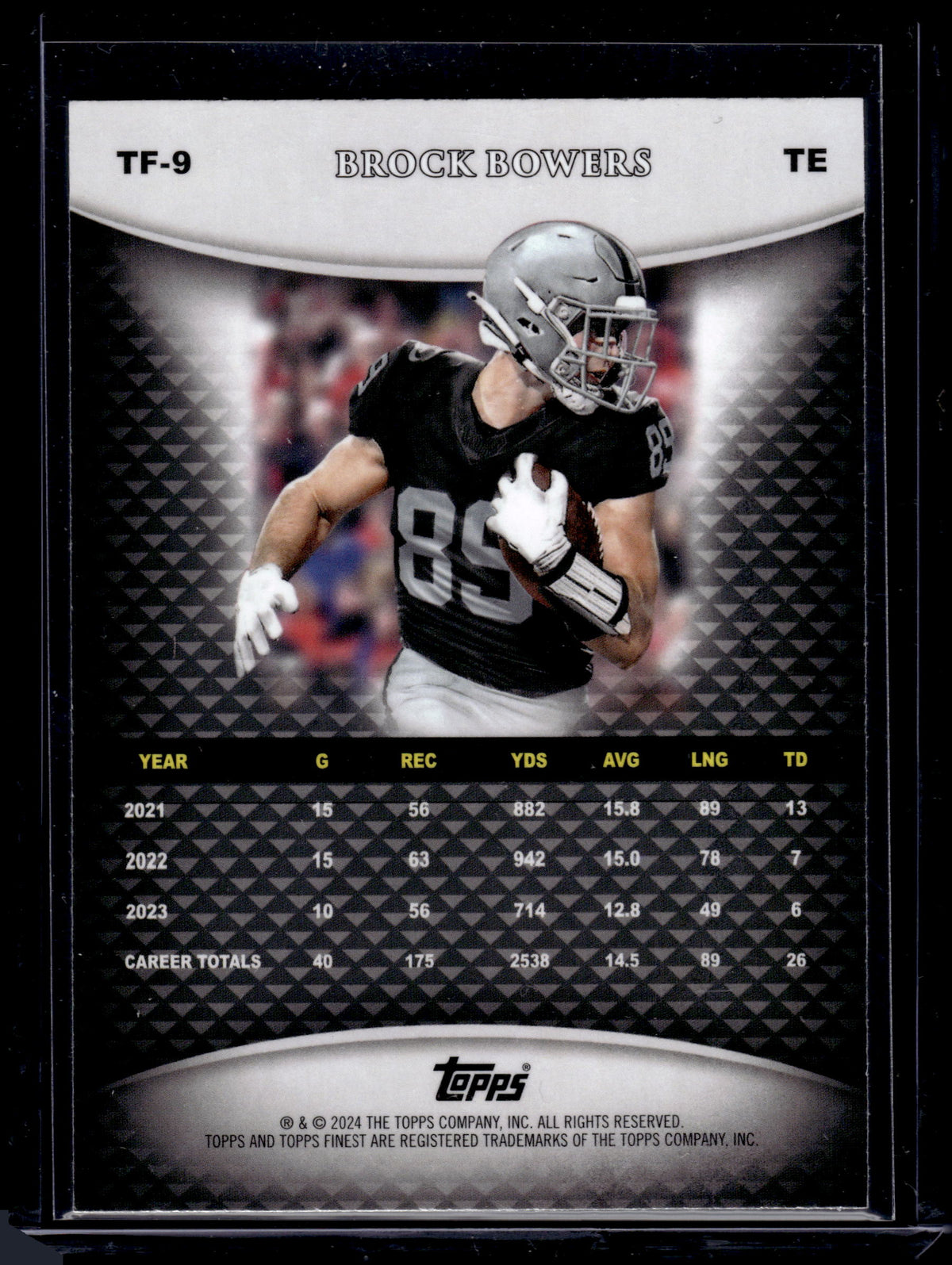 HL-P05 2024 Topps Team Finest Brock Bowers #TF-9 RC